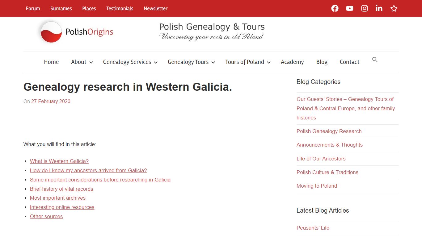 Genealogy research in Western Galicia. - PolishOrigins
